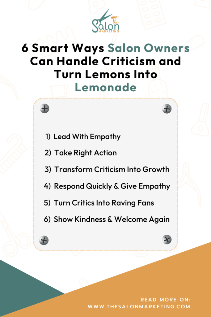 Infographic: 6 Smart Ways Salon Owners Can Handle Criticism and Turn Lemons Into Lemonade