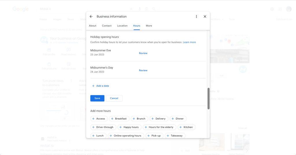 Adding Special Hours to your Google Business Profile
