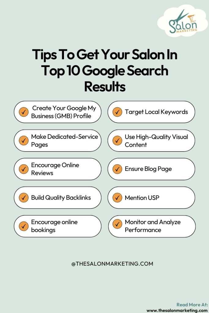 Infographic: Tips To Get Your Salon In Top 10 Google Search Results